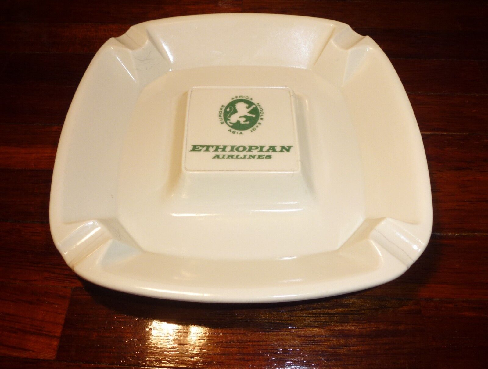 Vintage Ethiopian Airlines Plastic Ashtray Made In Italy Asietti & Co, Great 6\