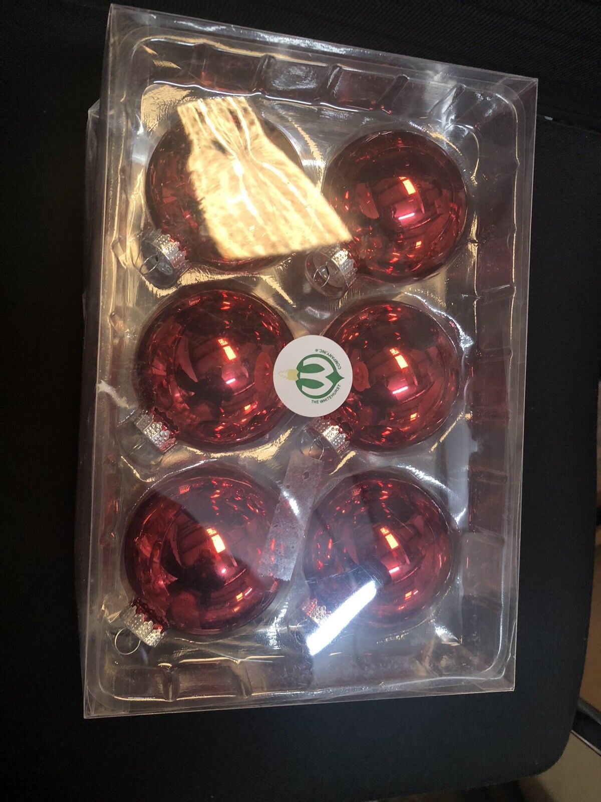 The WhiteHurst Red Ball Ornaments - Set Of 12 - New In Box