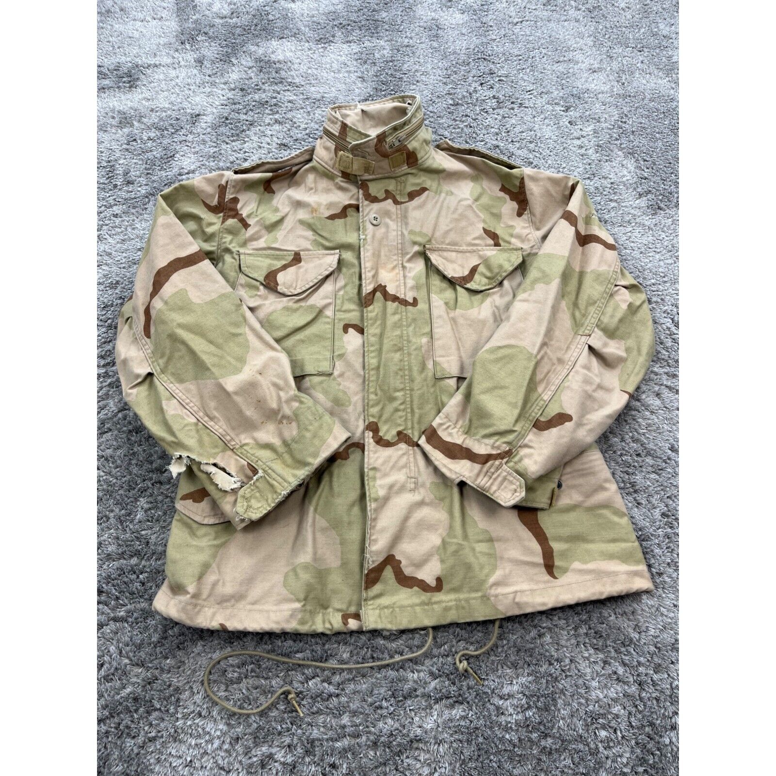 USGI Cold Weather Combat Coat Mens Small Short Desert Camo Class 3 Field Jacket