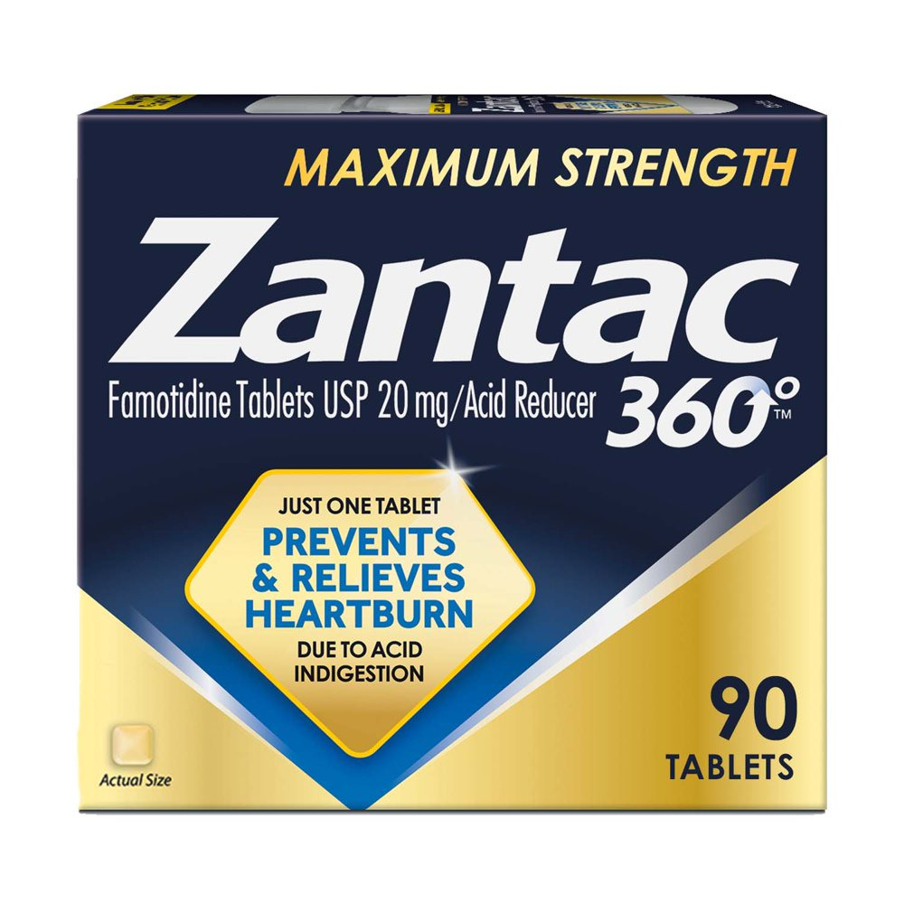 Zantac 360 Maximum Strength, Heartburn Prevention and Relief Tablets, 90 Ct