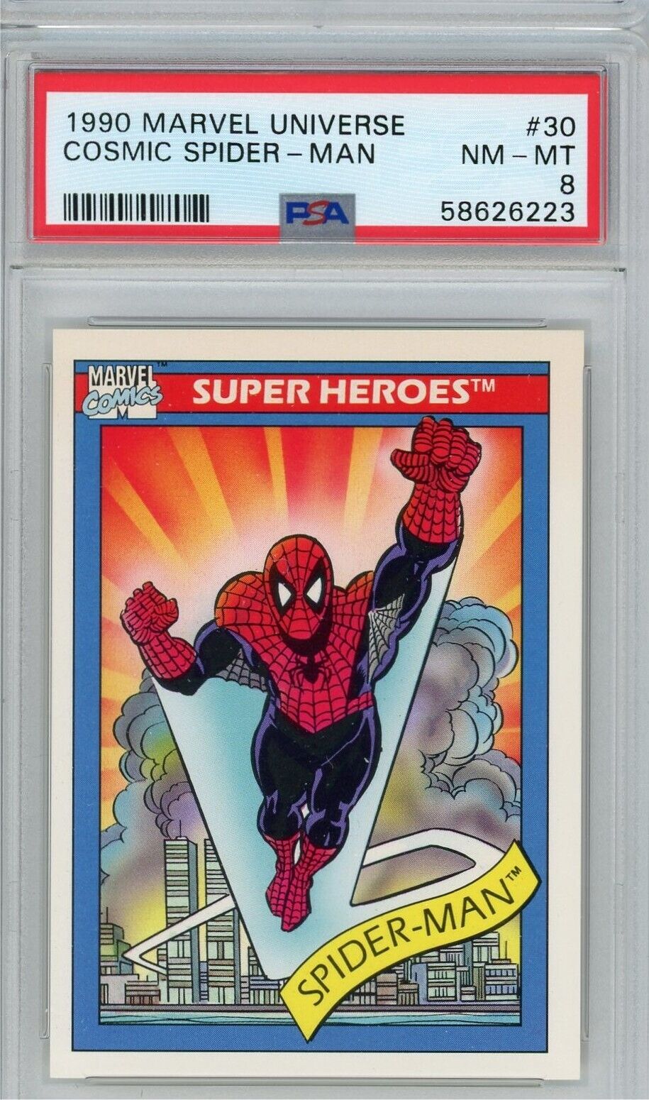 1990 Marvel Universe #30 Cosmic Spider-Man PSA 8