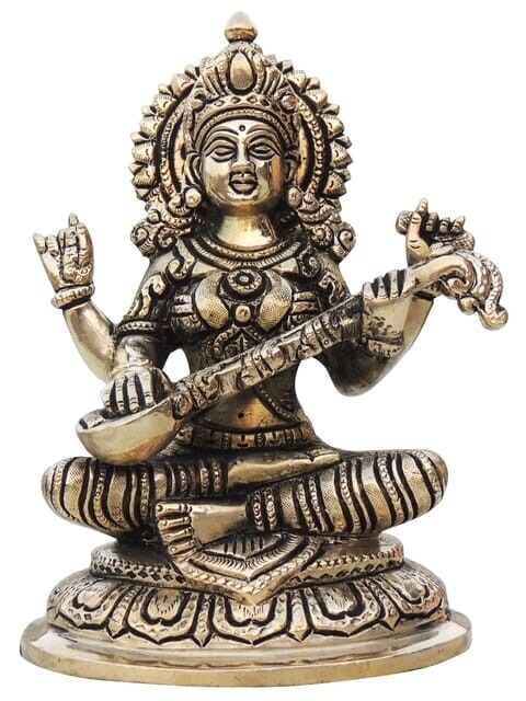 Brass Showpiece Saraswati Ji Statue