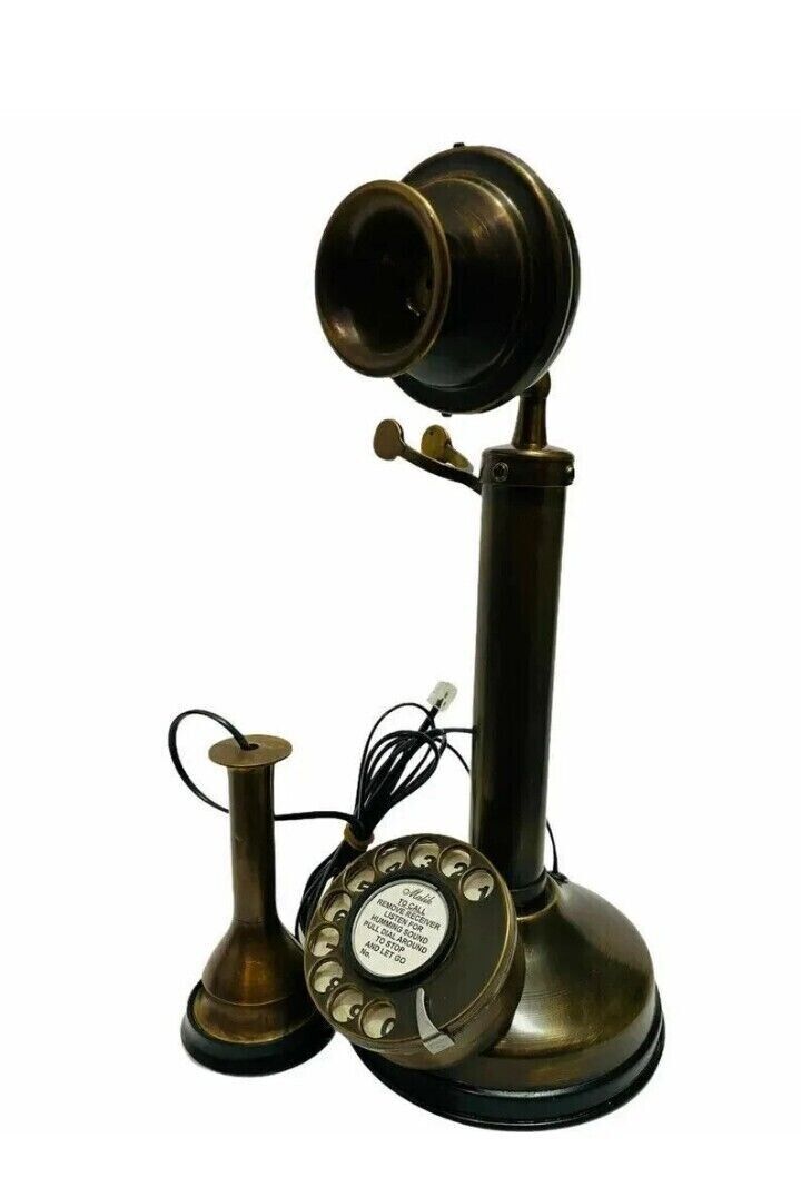Antique Stylish Candlestick Brass Designer Beautiful Landline Telephone Gift