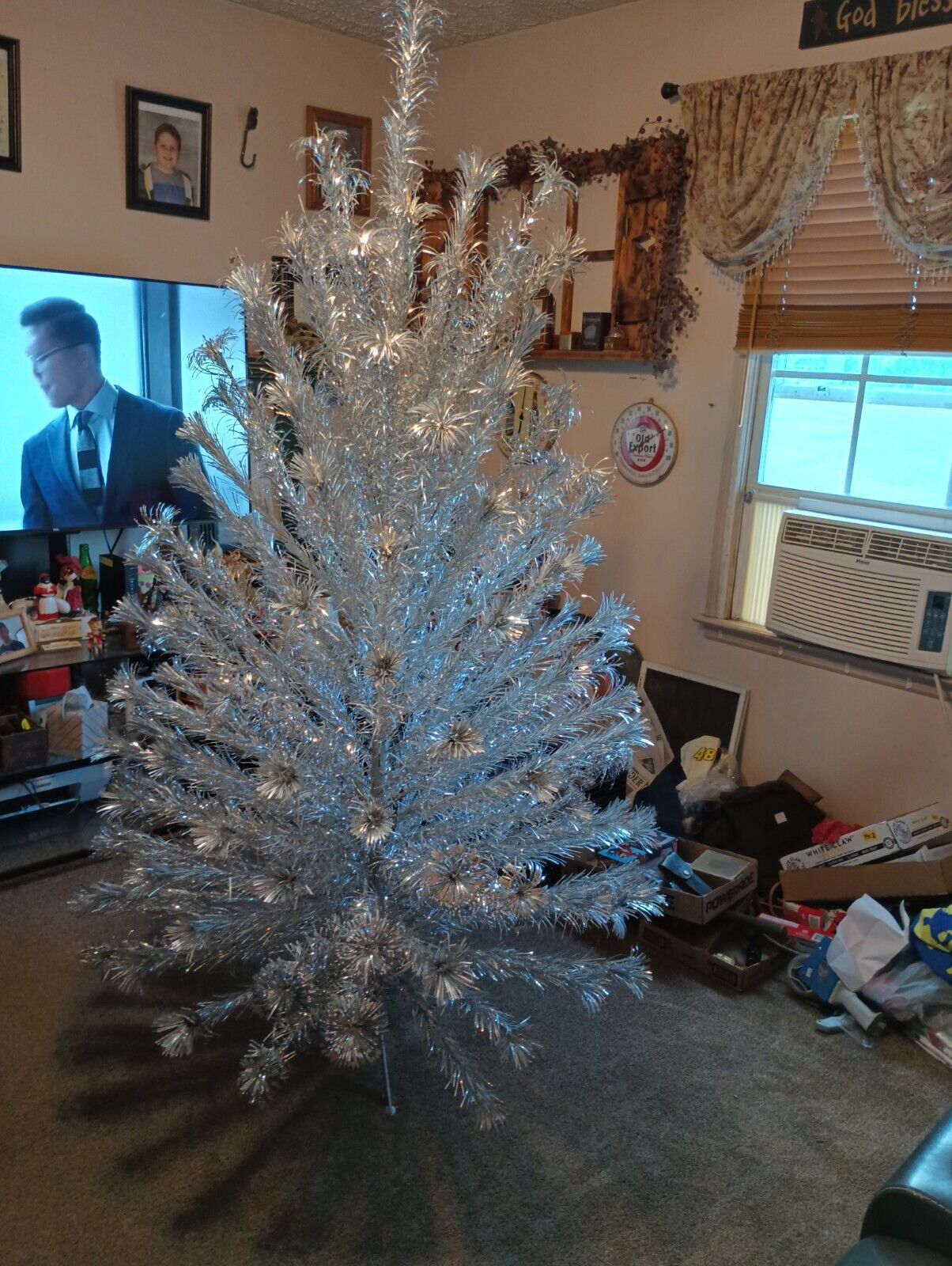 Vintage Peco 6ft 8in Aluminum Christmas Tree 151 Pom Pom Branches🔥read Descript