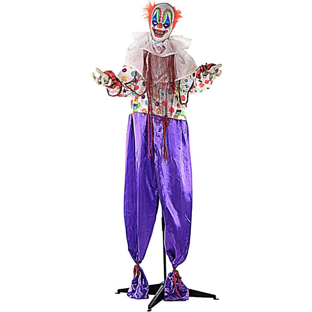 Haunted Hill Farm Life-Size Scary Animatronic Talking Clown with Motion and T...