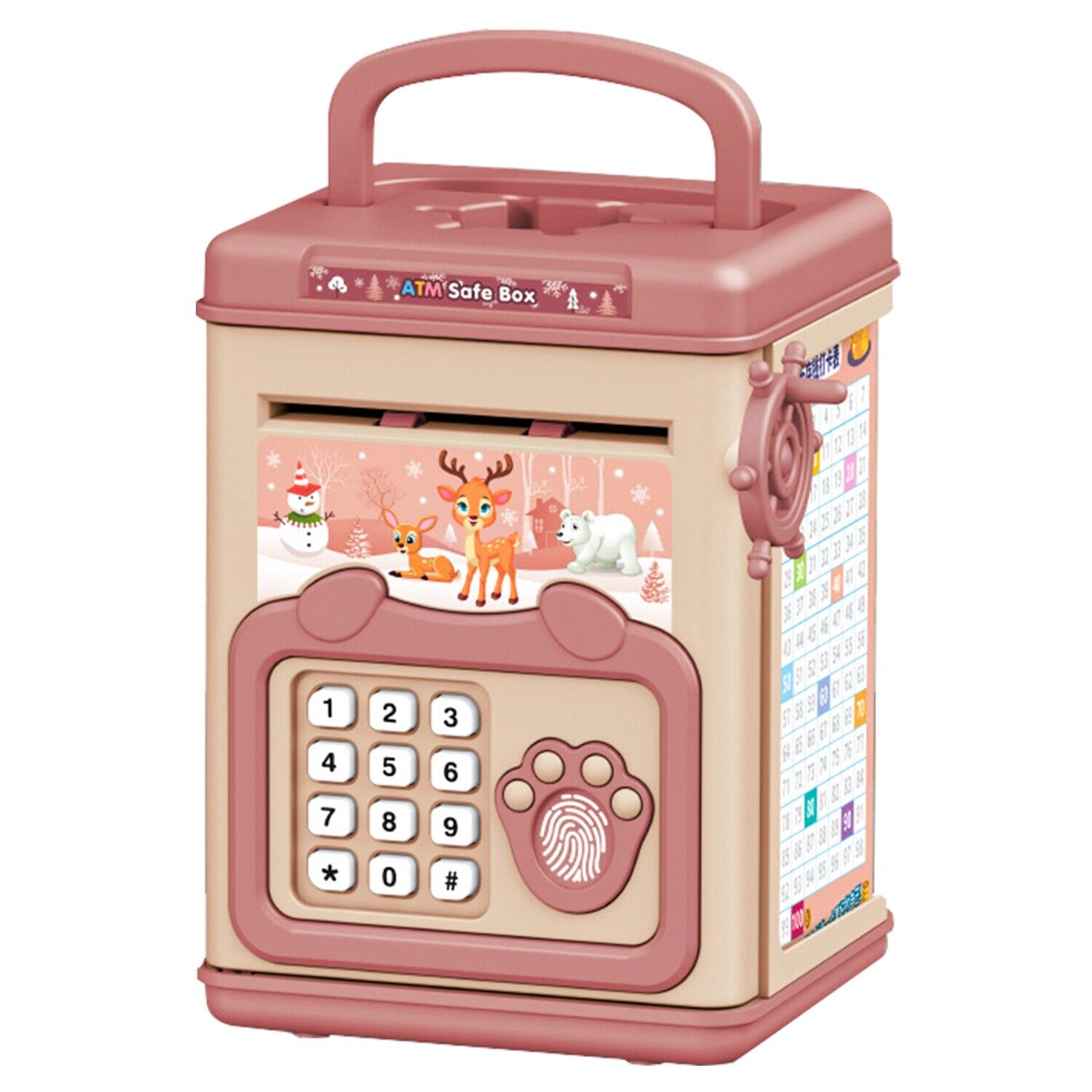 Electronic Piggy Bank ATM Password Money Box Cash Coins Saving For Kid Gift PINK