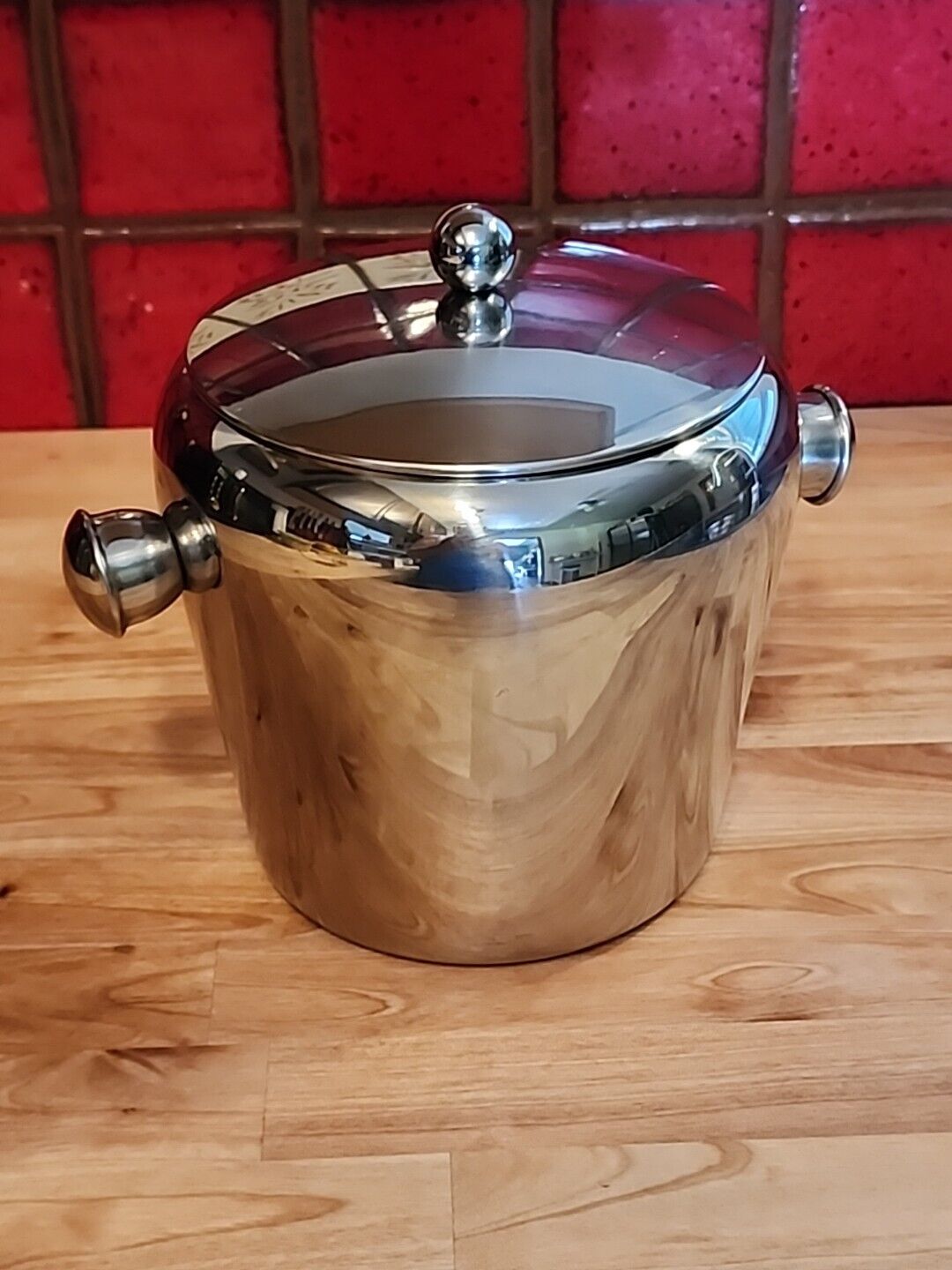 Vintage Stainless Steel 128 0z Ice Bucket Cocktail Barware