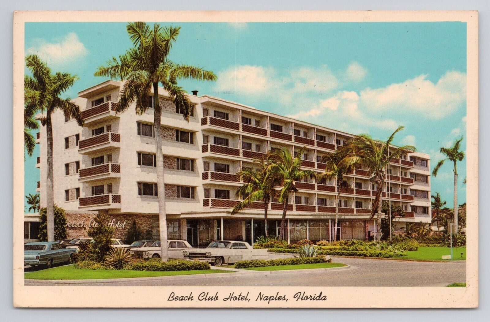 Postcard Beach Club Hotel Naples Florida 1970
