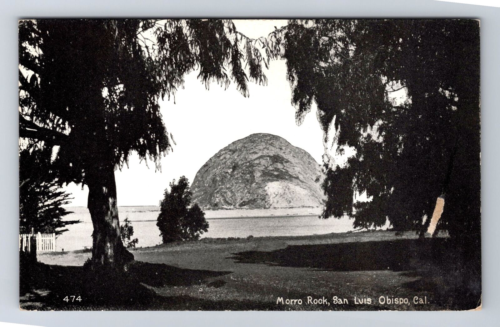 San Luis Obispo CA-California, Morro Rock, Antique, Vintage Postcard