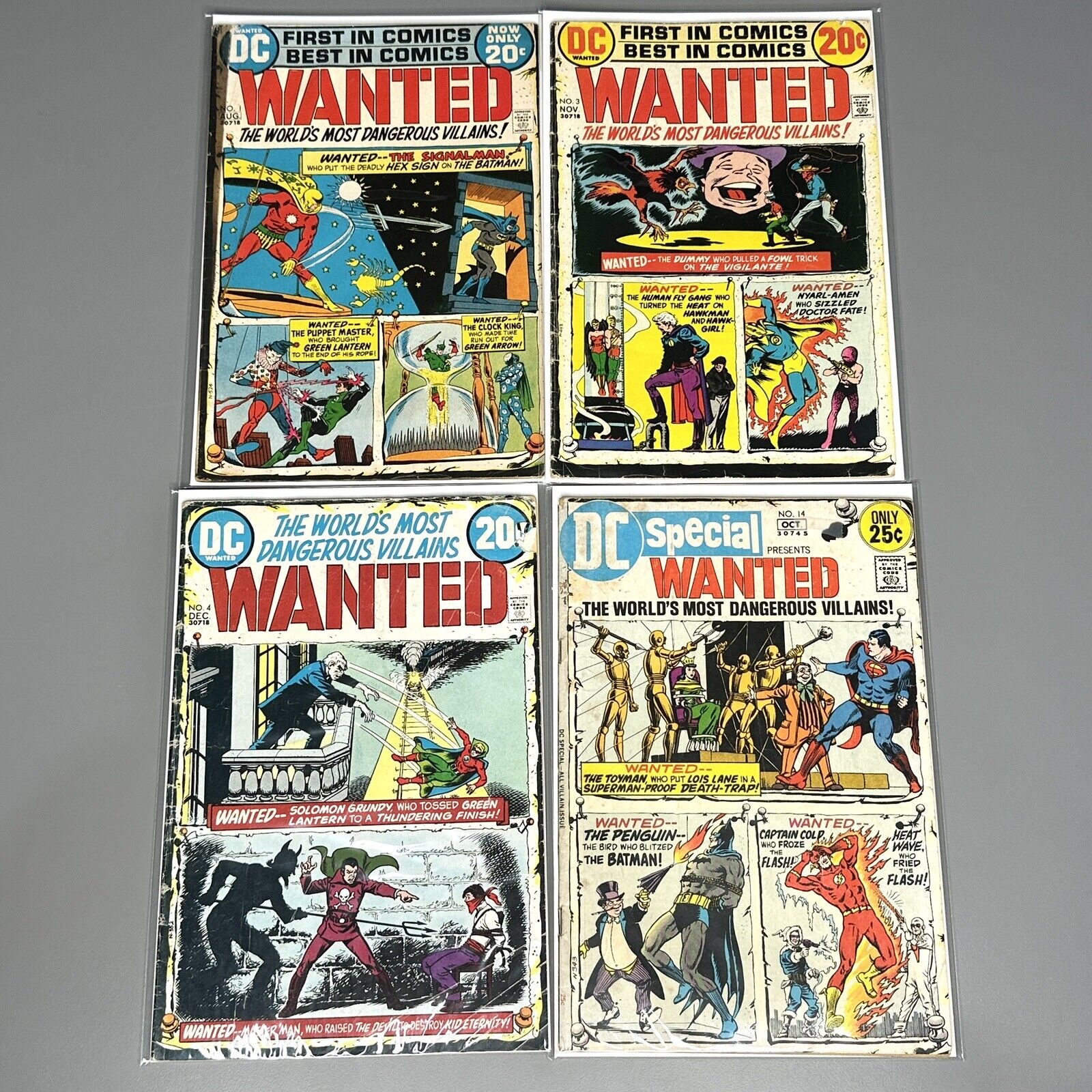 DC Comics Wanted World’s Most Dangerous Villains 4 Issue Lot Bronze Age 1 3 4 14