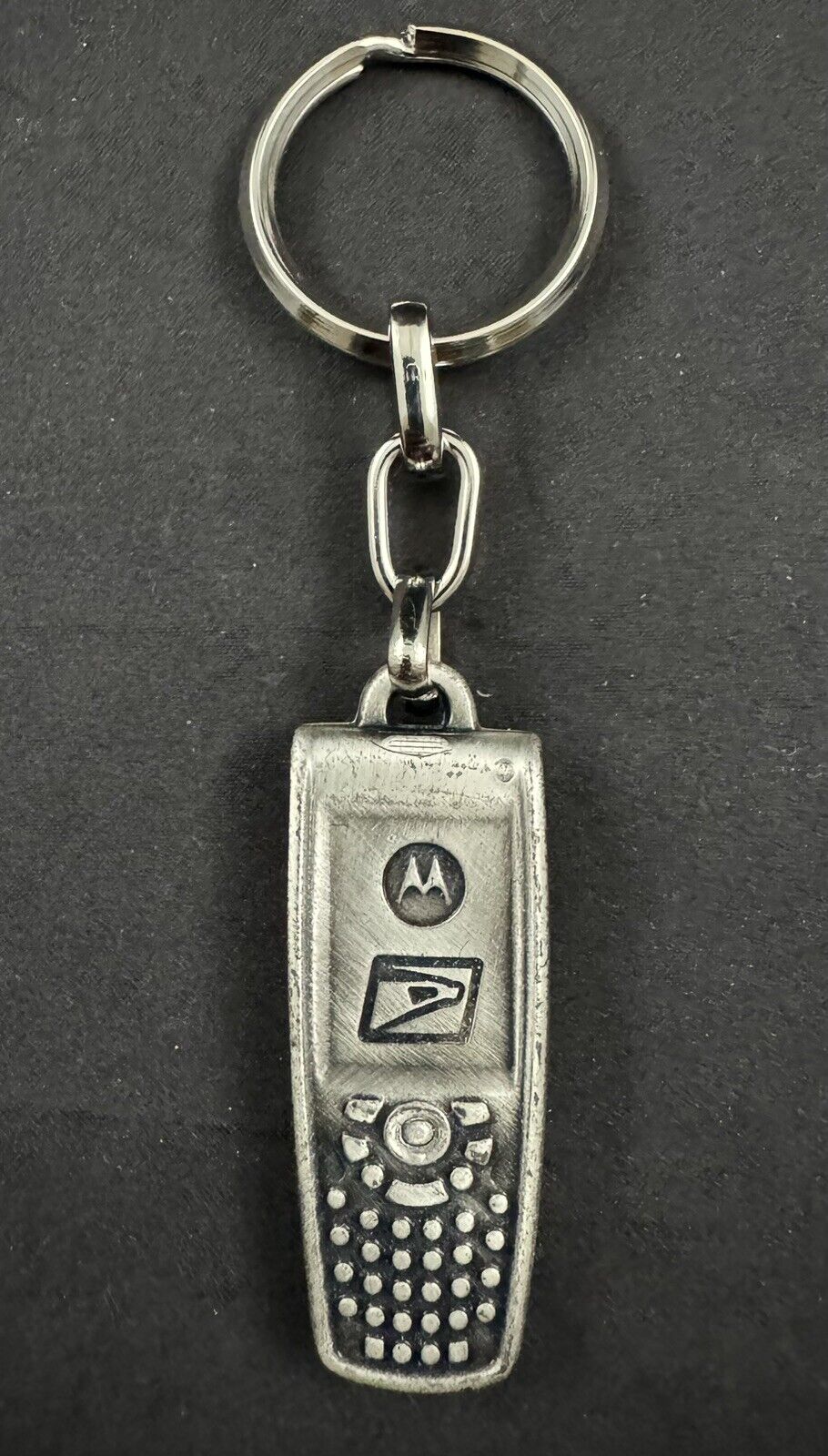 Vintage Motorola Mobile Cell Phone USPS Mission Accomplished Metal Keychain