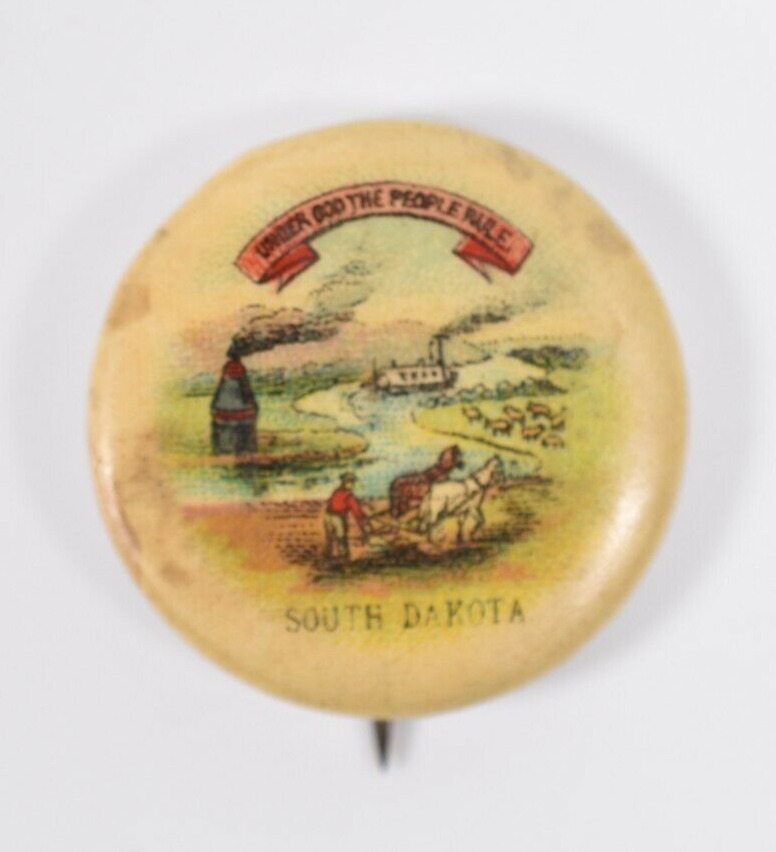 Vintage C 1890s Sweet Caporal Cigarette South Dakota Pinback Tobacco Advertising