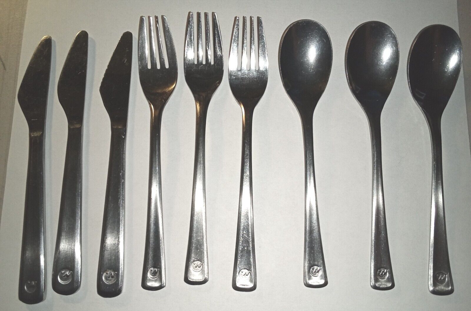 Vtg Northwest Airlines Stainless Flatware Lot Of 9, 6\