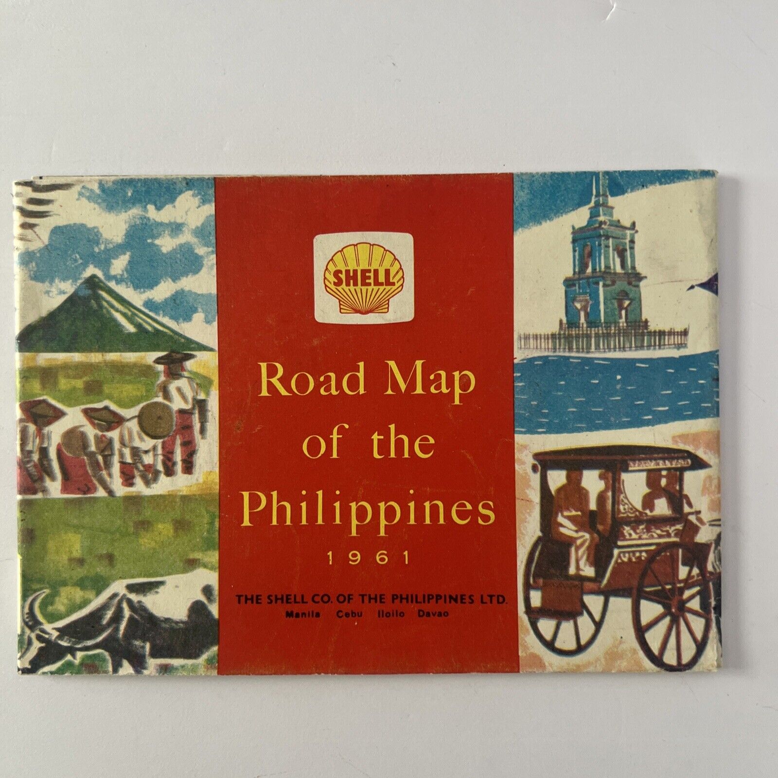 Vintage Shell Road Map Of The Philippines 1961