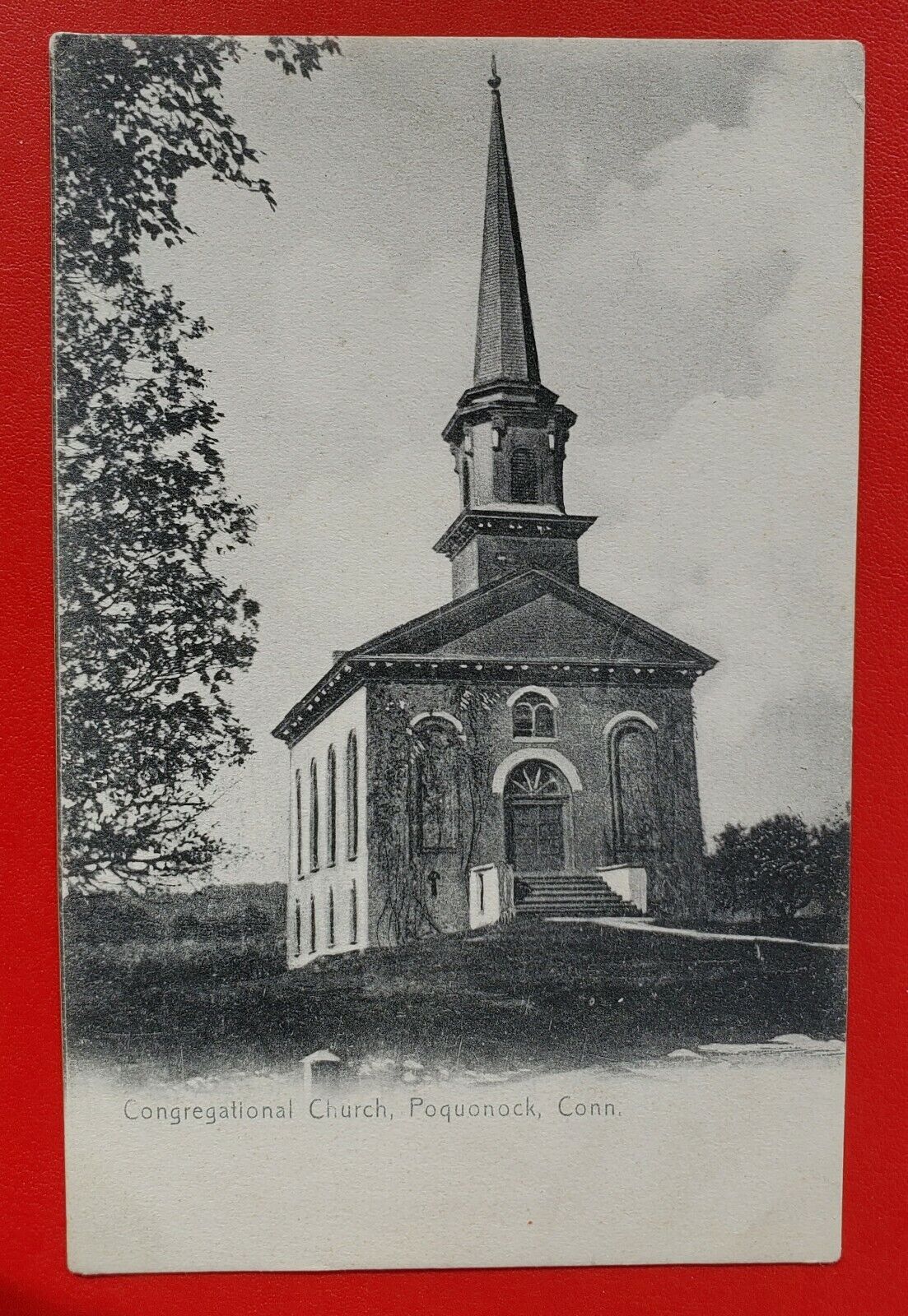 Poquonock, CT  Connecticut Congrgational Church UB UP 1900s Antique Postcard C74