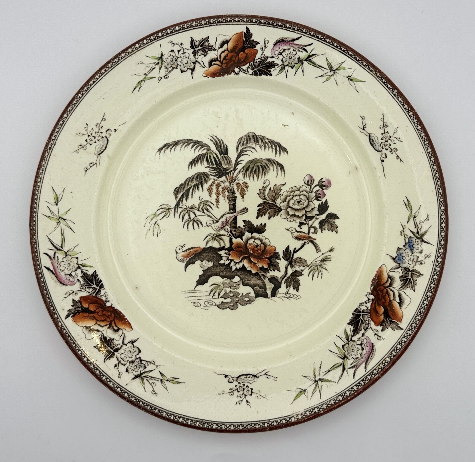 Antique Wedgwood Plate From 1700's with Floral and Bird Design