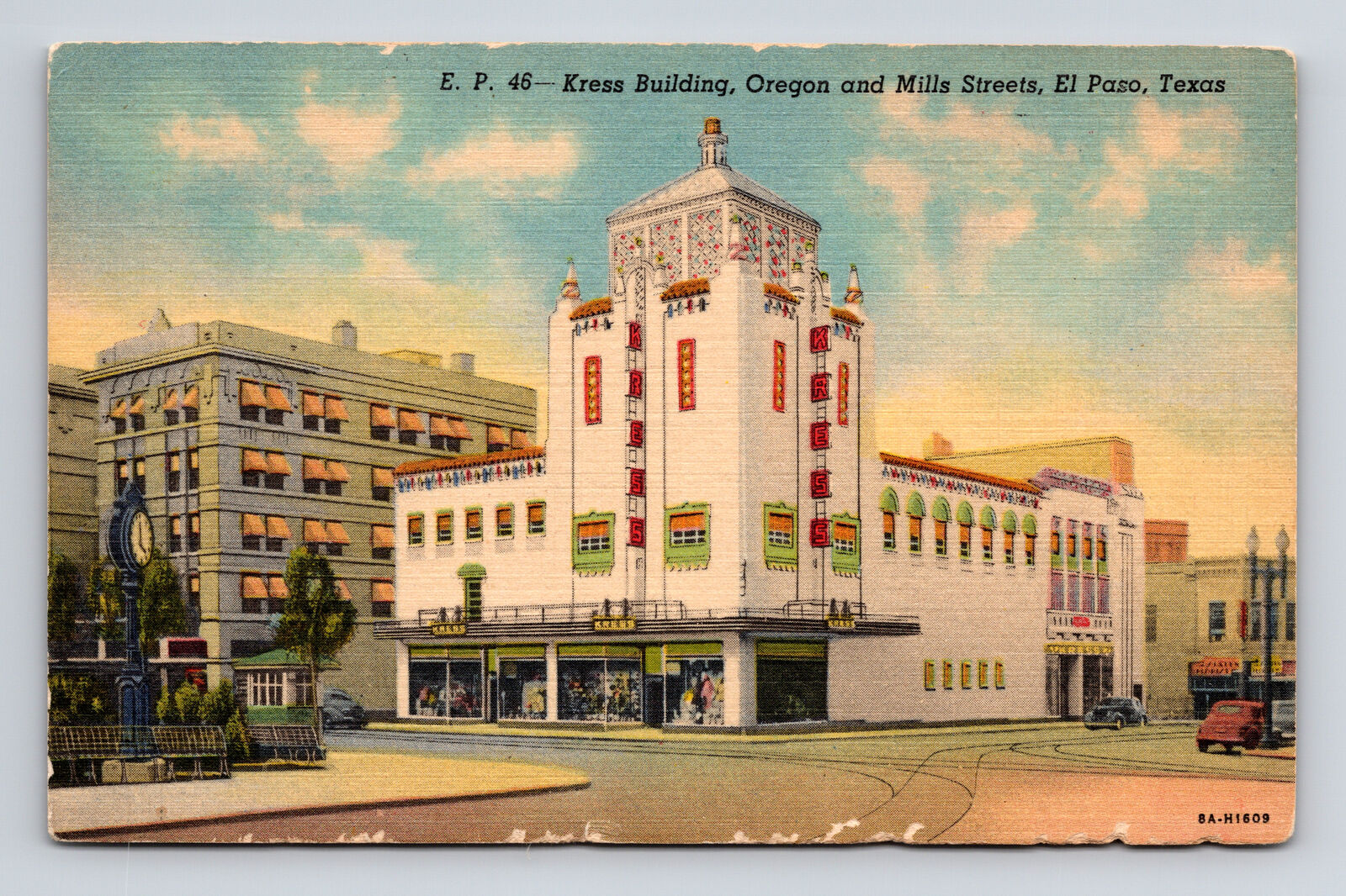 c1938 Linen Postcard El Paso TX Texas Kress Building