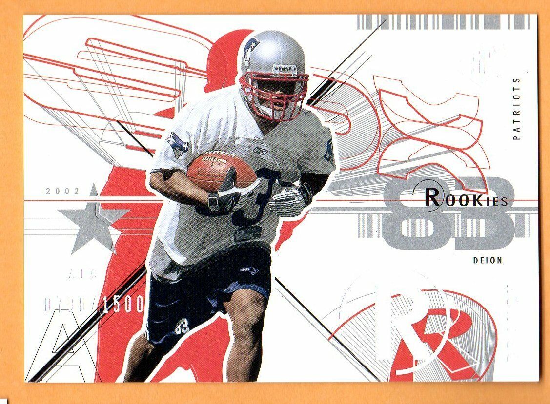 DEION BRANCH ROOKIE/2002 UPPER DECK SPX-LIMITED NUMBER-NEW ENGLAND PATRIOTS