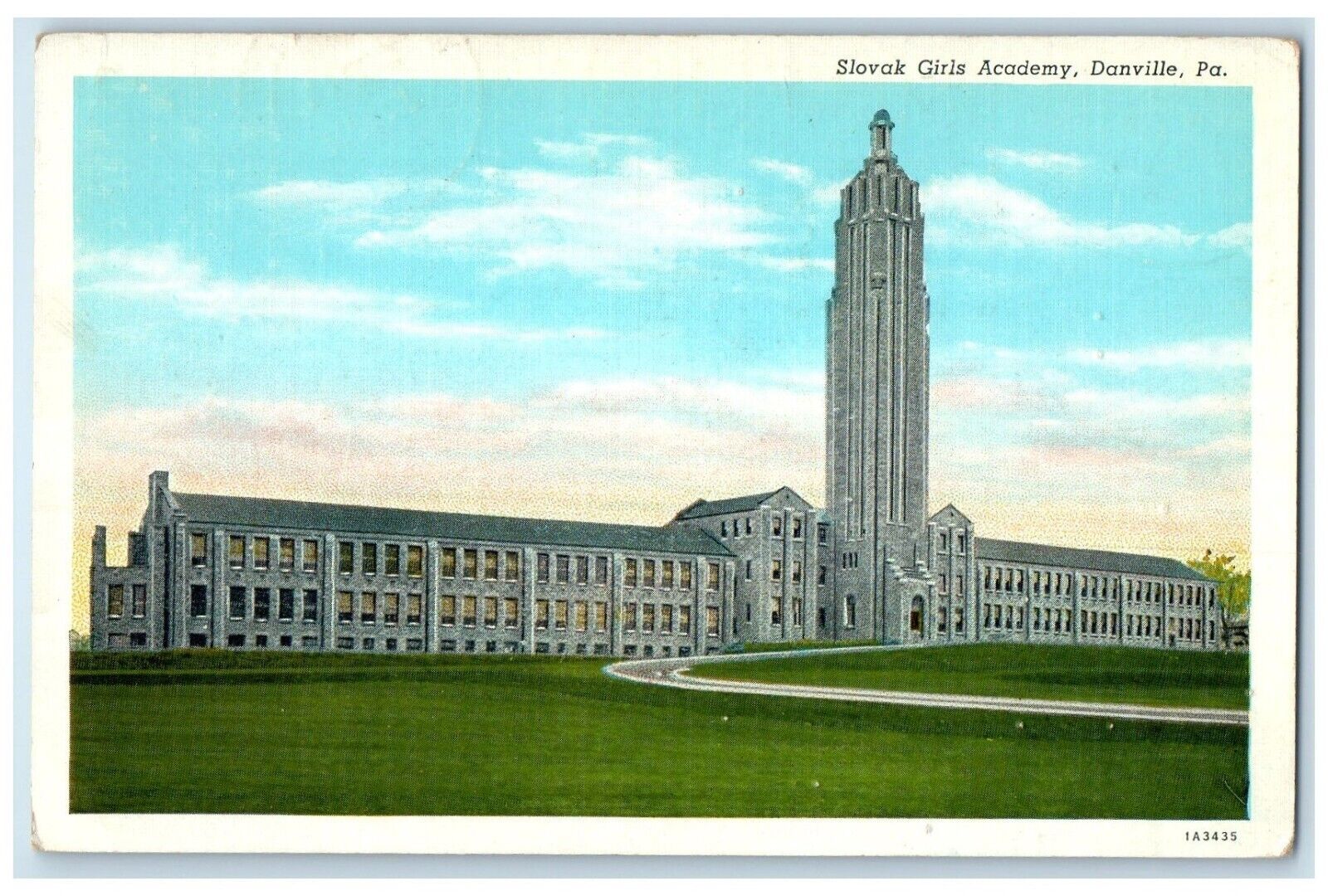 c1930's Slovak Girls Academy Building Danville Pennsylvania PA Vintage Postcard