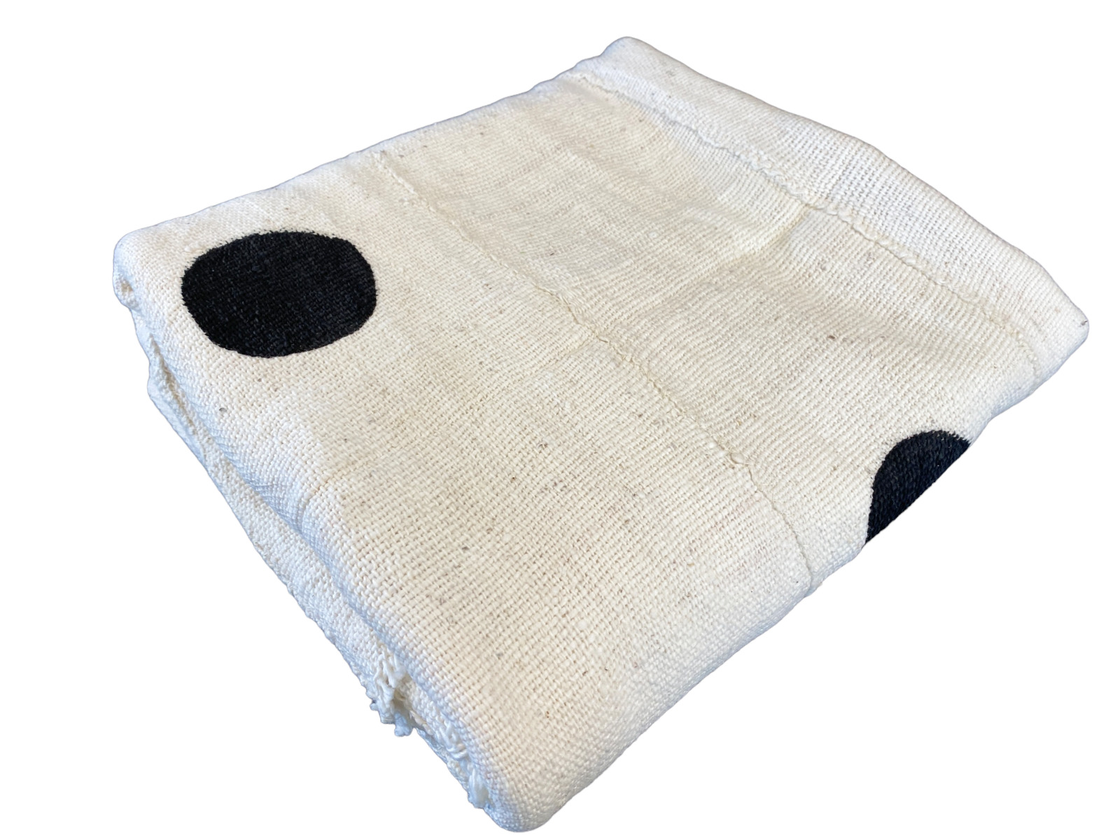 #5155 Superb Black Dot  & White  African Bogolan Mud Cloth Textile 38 \