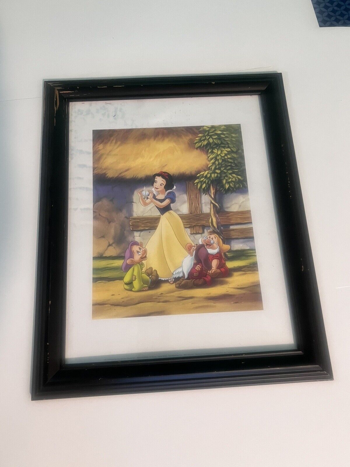 DISNEY SNOW WHITE FRAMED/Matted lithograph 12 x 14.5