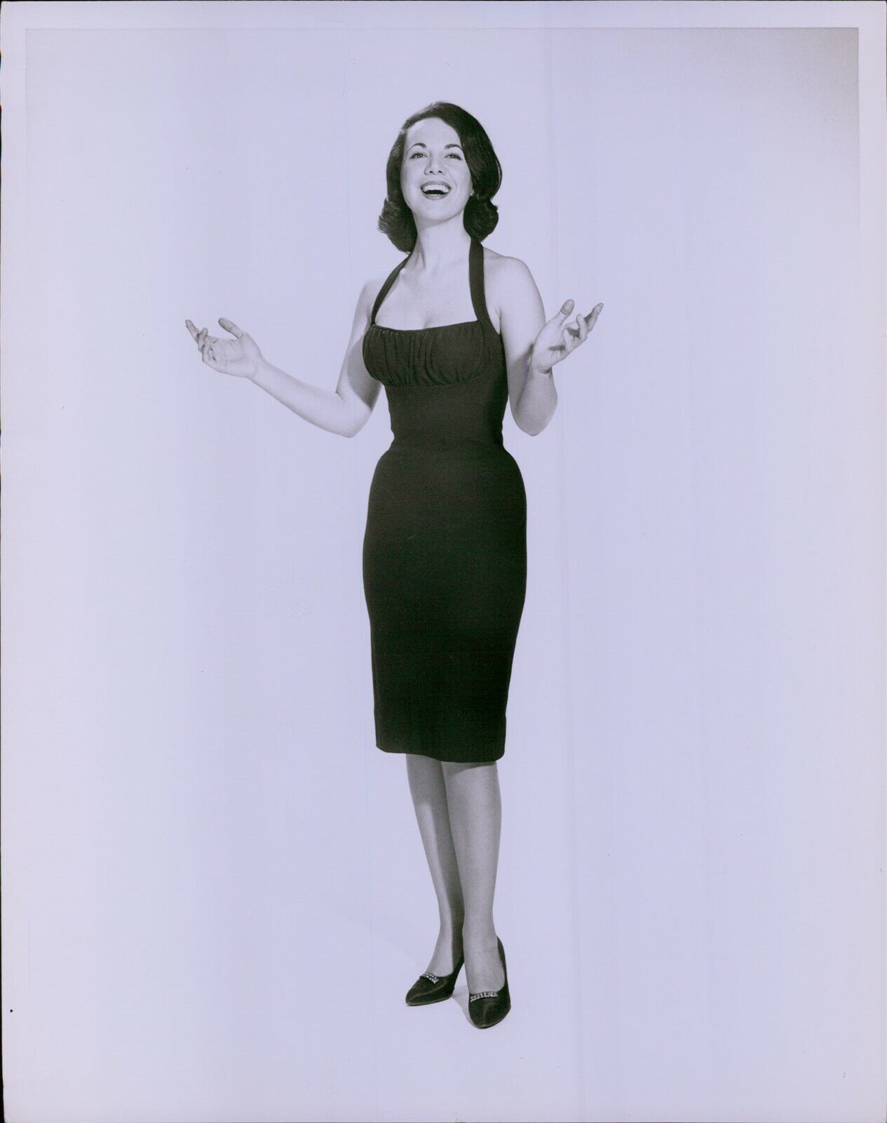 LG808 60s Orig Ewing Galloway Photo BEAUTIFUL WOMAN BLACK DRESS Fashion Model