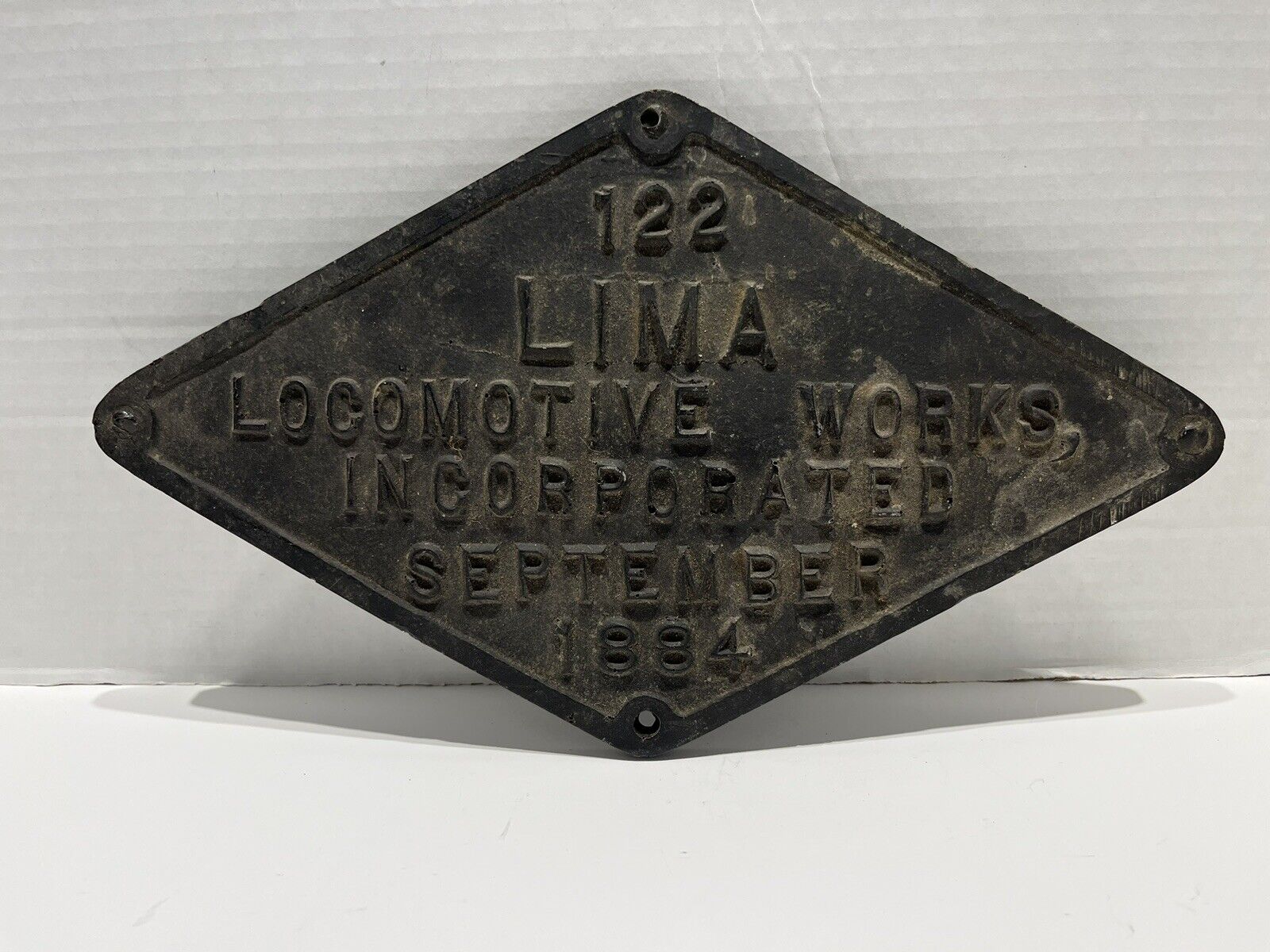 VTG Resin Walthers Repro. 122 Lima Locomotive Works INC. September 1884 Plate