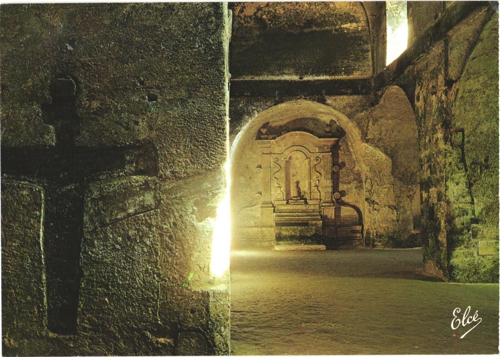 Saint-Émilion France Interior of the Monolithic Church Chapel Postcard
