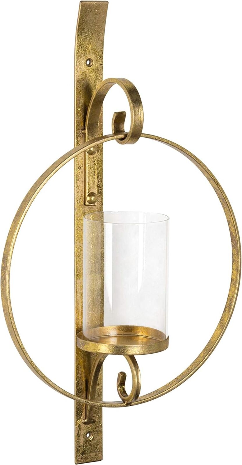 Metal Wall Candle Holder Sconce, Decorative round metal wall sconce, Gold