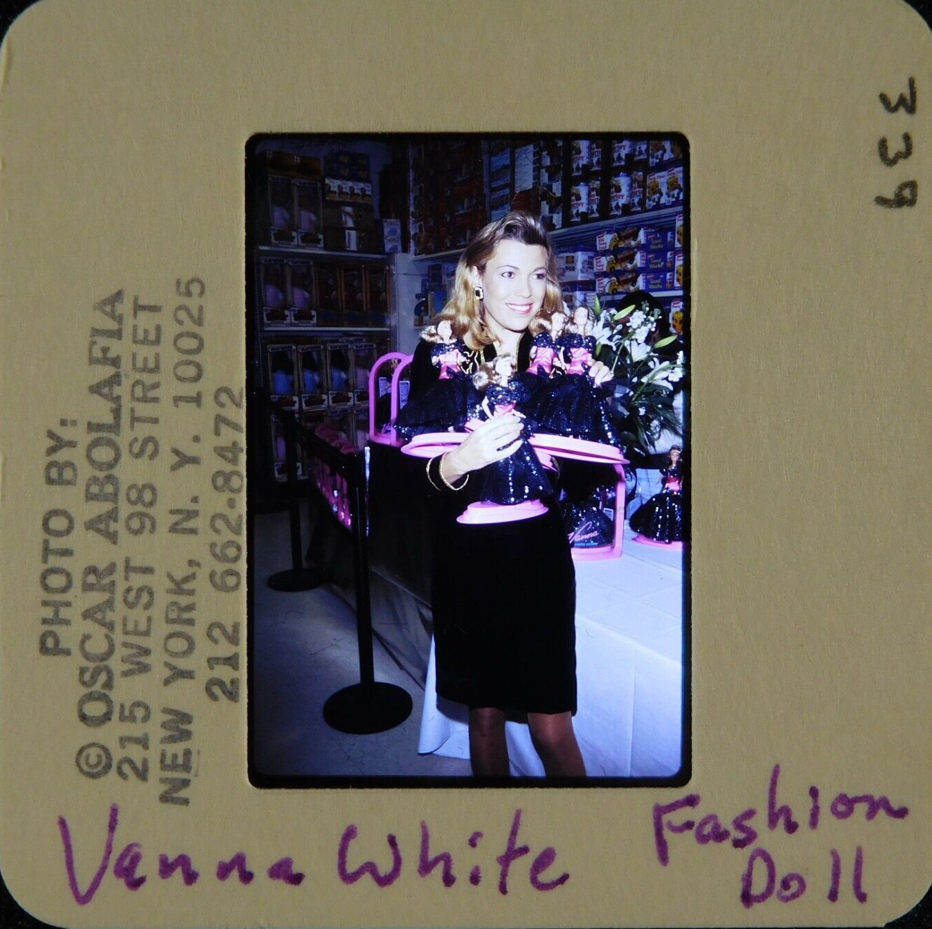 OA2-121 80s TV Hostess Vanna White Doll Release Orig Abolafia 35mm COLOR SLIDE
