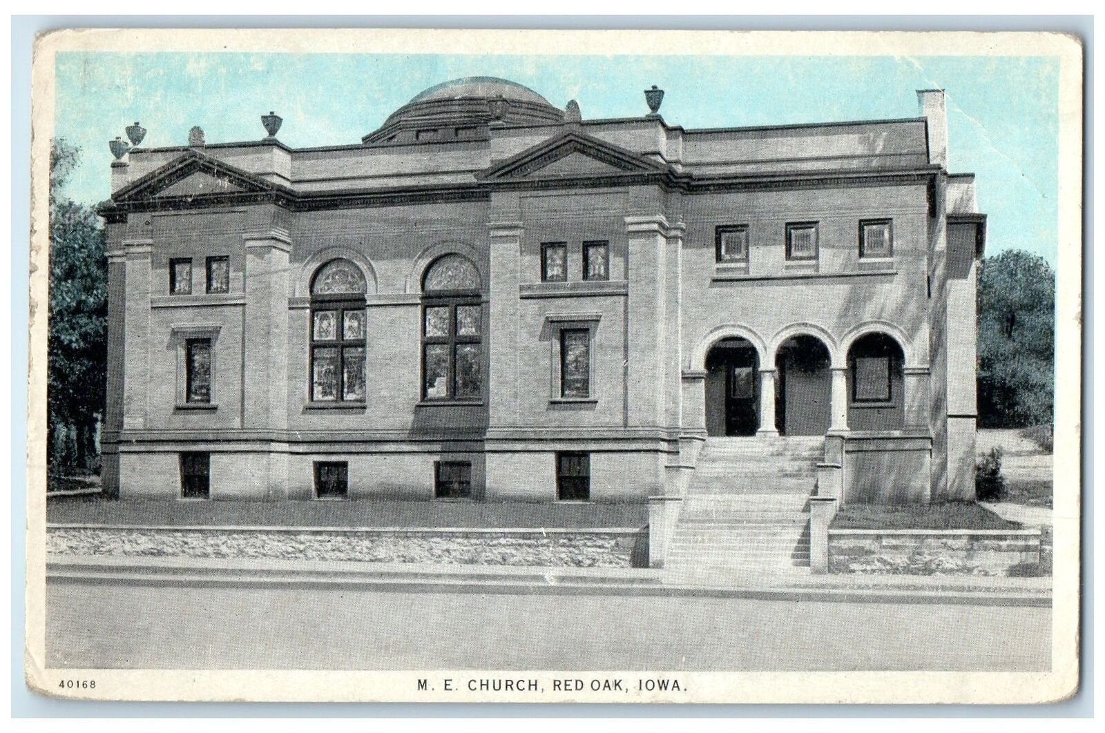 c1920\'s Methodist Episcopal Church Exterior Red Oak Iowa IA Unposted Postcard