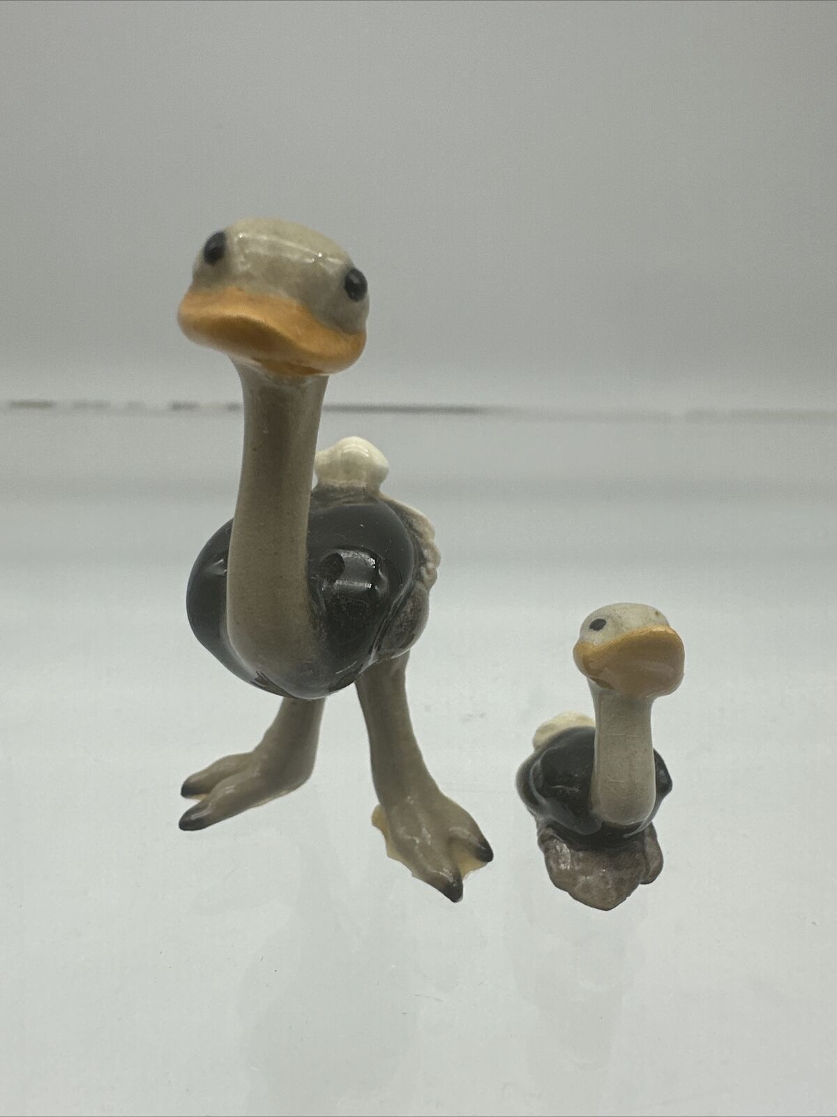 Vintage Retired Hagen Ostrich Mama And Baby- F74
