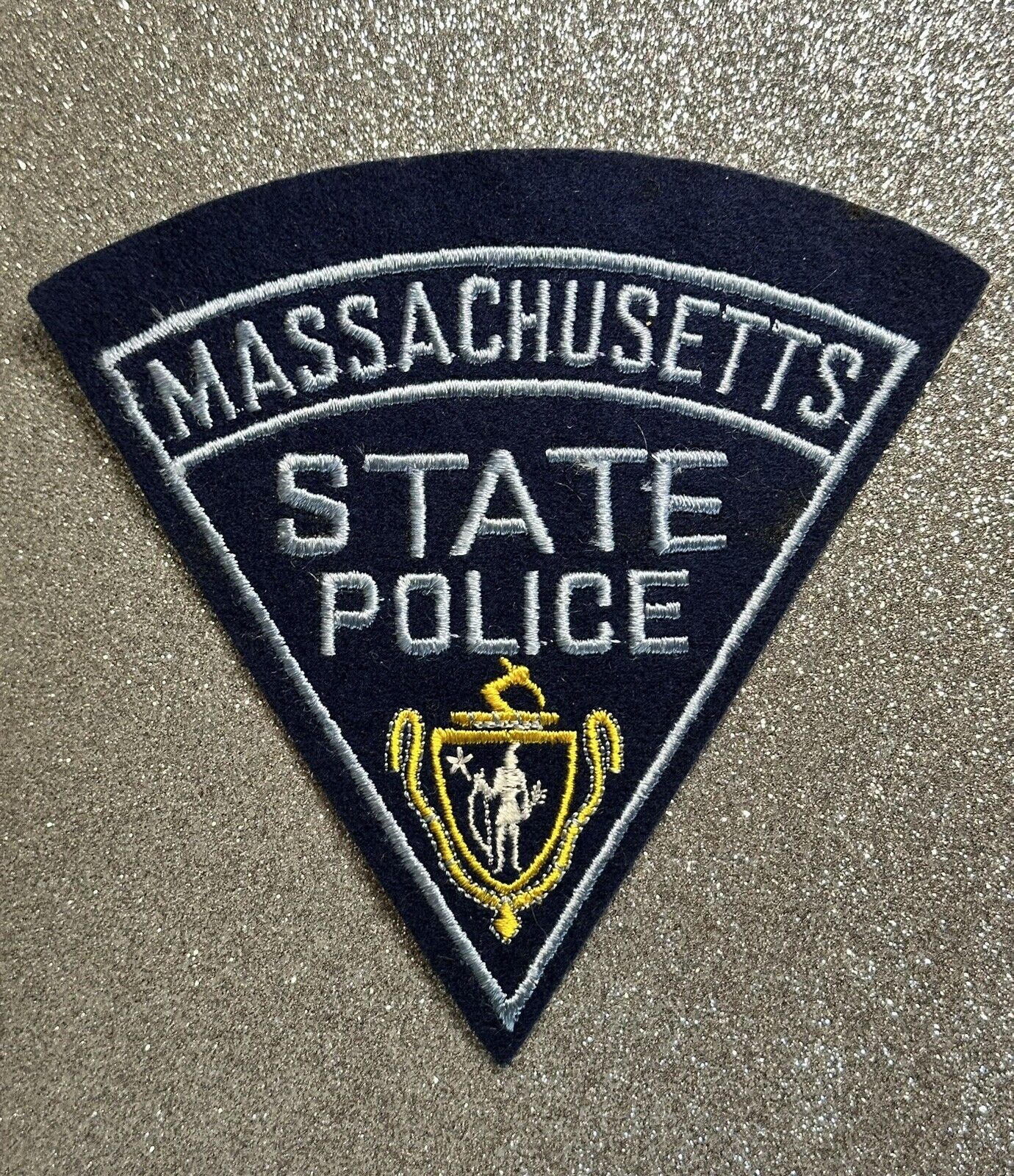 Massachusetts State Police Shoulder Patch MA 1960\'s Issue Felt~ Vintage ~ RARE