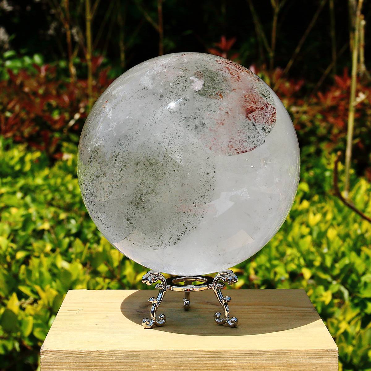5.8lb Natural Green Ghost Chlorite Sphere Crystal Ball Healing Decoration Gift