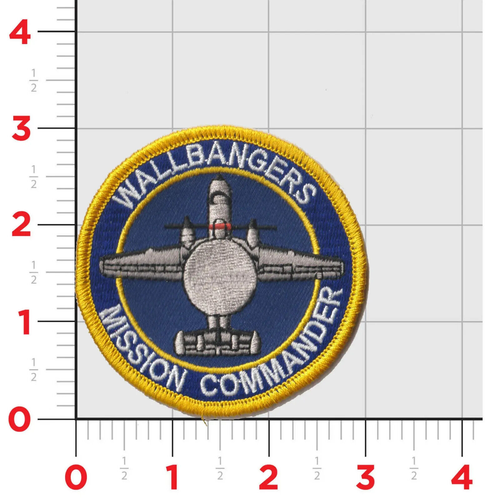 VAW-117 NAVY WALLBANGERS MISSION COMMANDER EMBROIDERED HOOK & LOOP PATCH