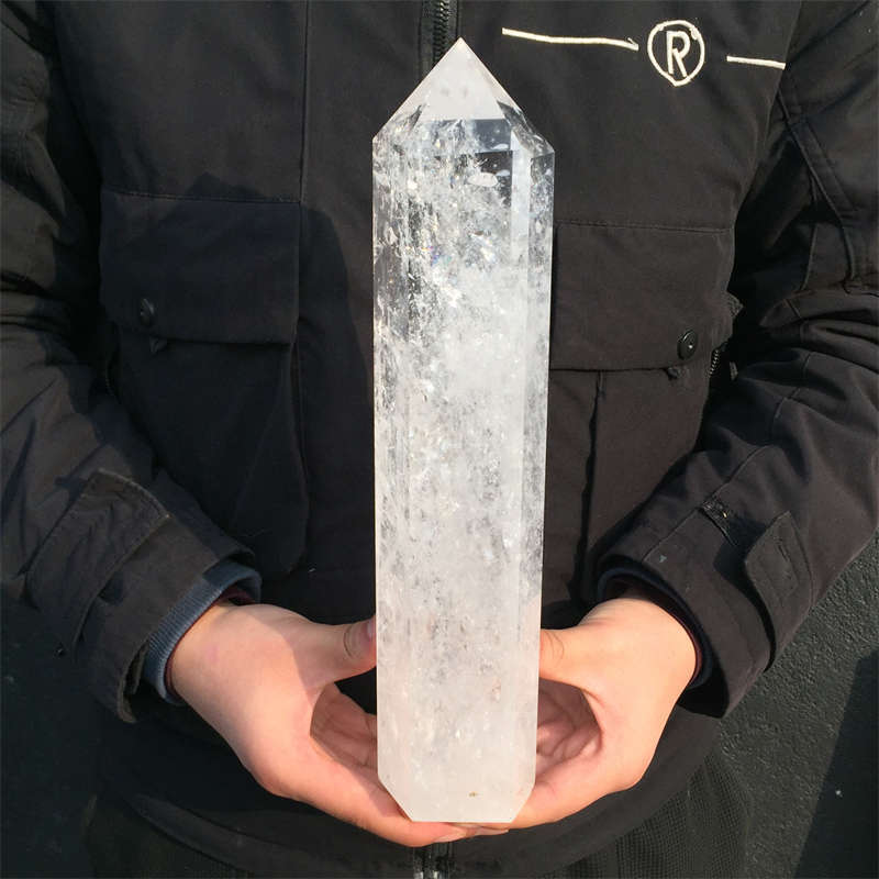 4.96lb Natural Clear Quartz Obelisk Crystal Energy Point Wand Tower Healing Gem 