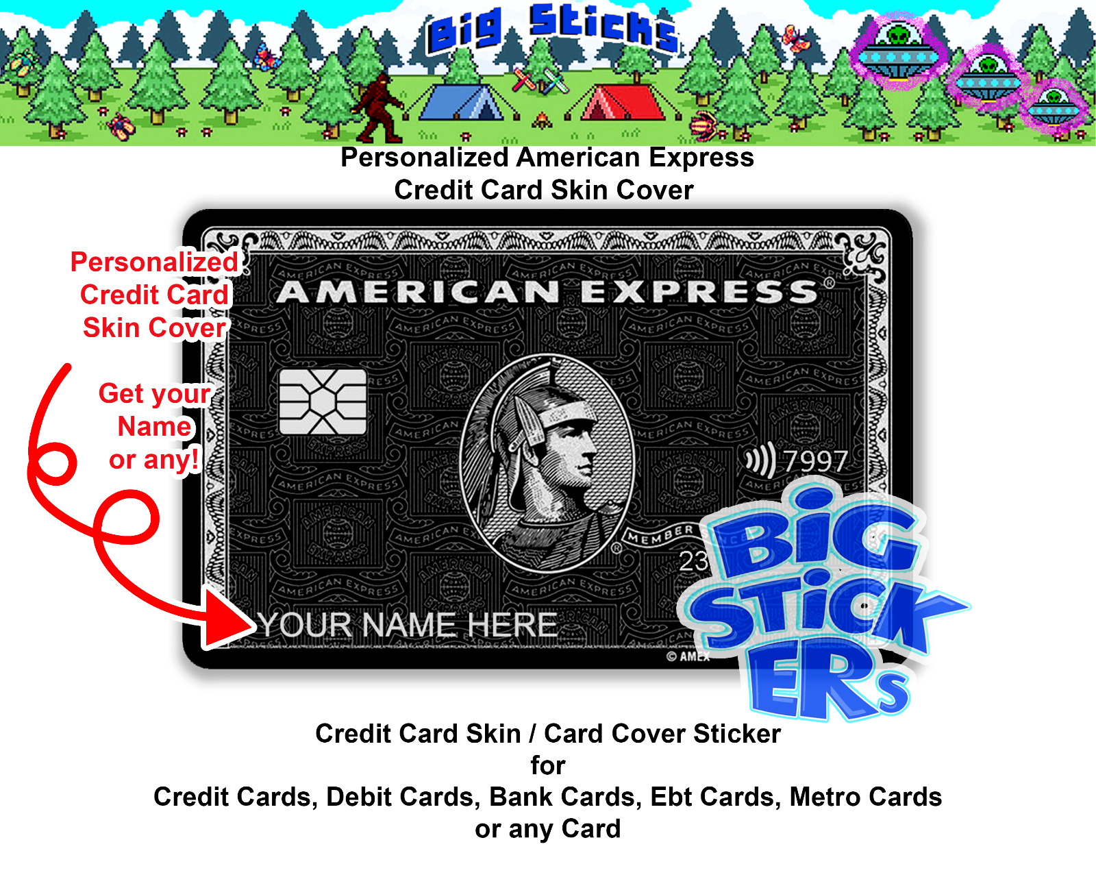 Ameriican Expresss Black AMEXX Credit Card SMART Sticker Skin Wrap