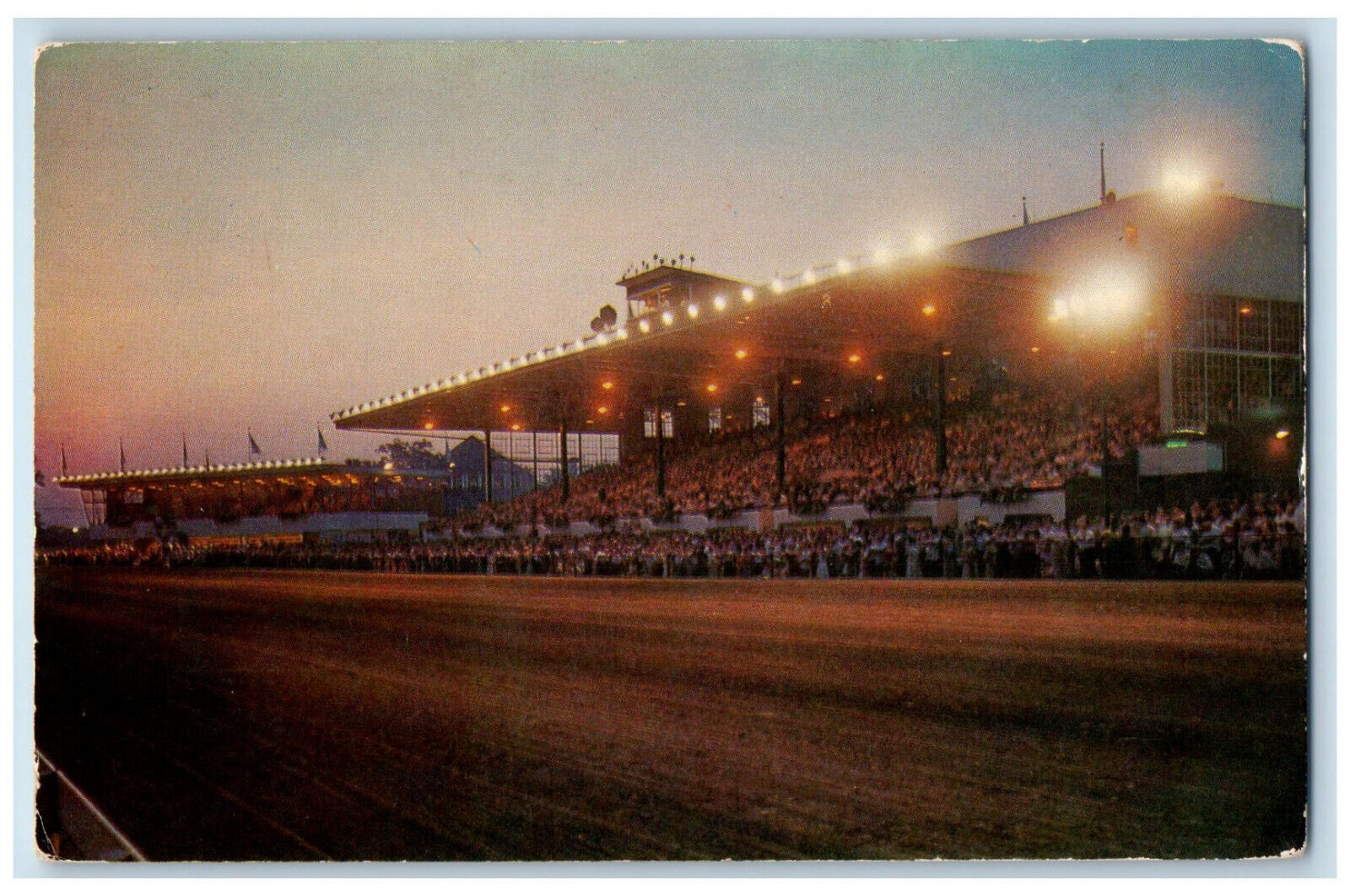 c1960's Club House & Grandstand, Buffalo Raceway, Hamburg NY Postcard