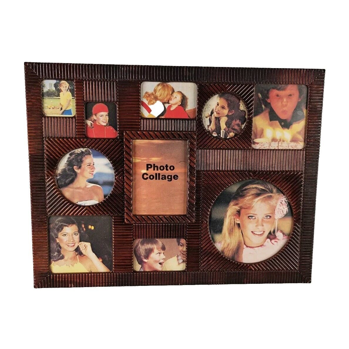Vintage 1970’s Collage Picture Frame Plastic 9X11.5 Hong Kong