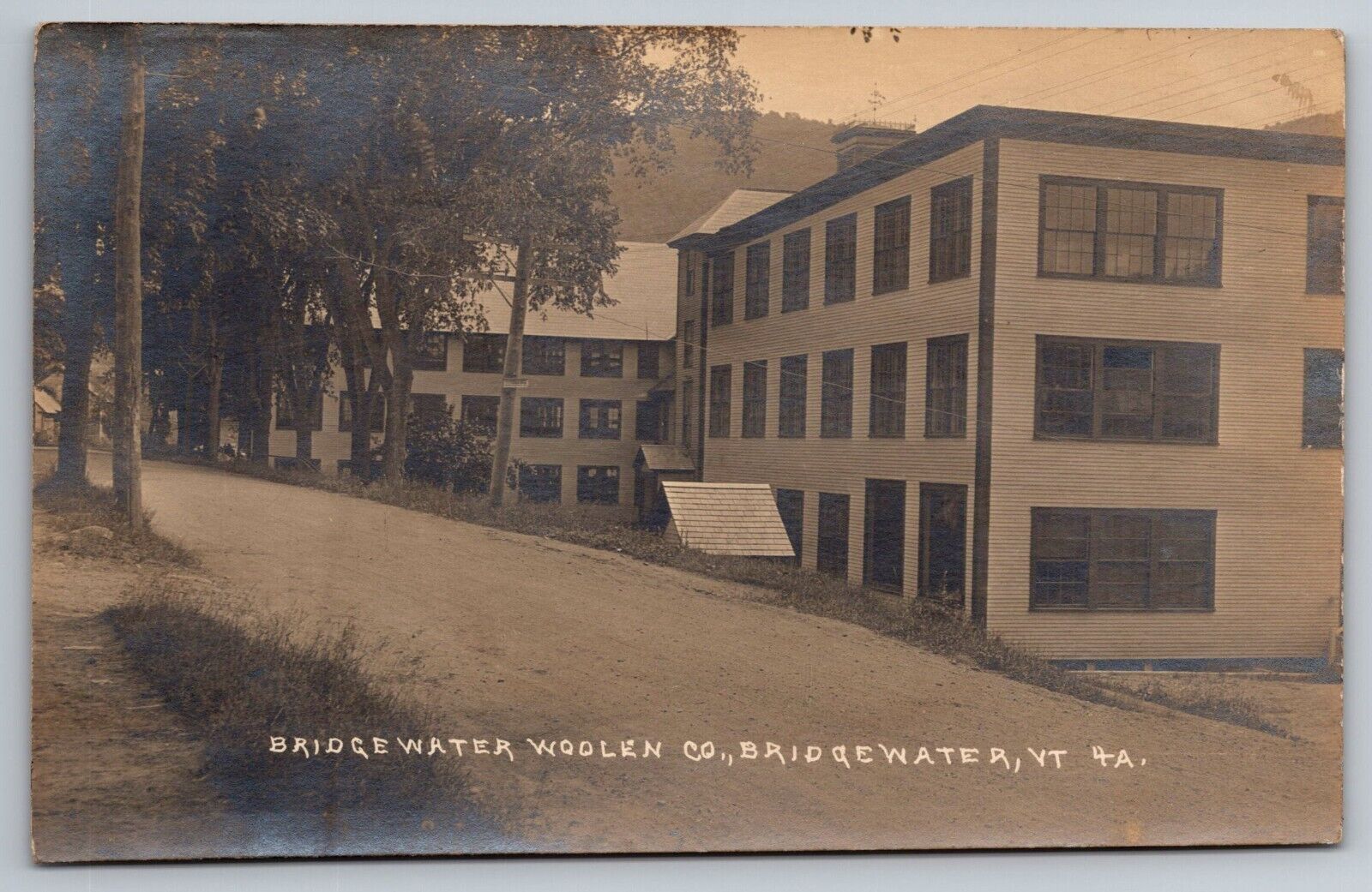 Bridgewater Woolen Company. Bridgewater Mill. Vermont Real Photo Postcard RPPC
