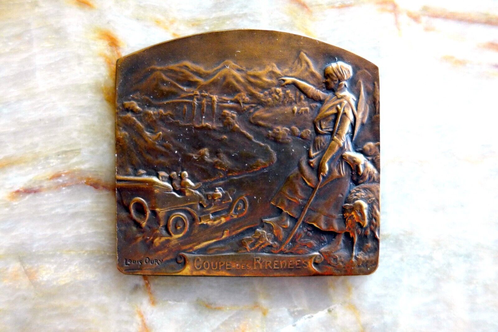Coupe des Pyrenees Medallion Circa 1905 ~ outstanding relief artwork  ORIGINAL