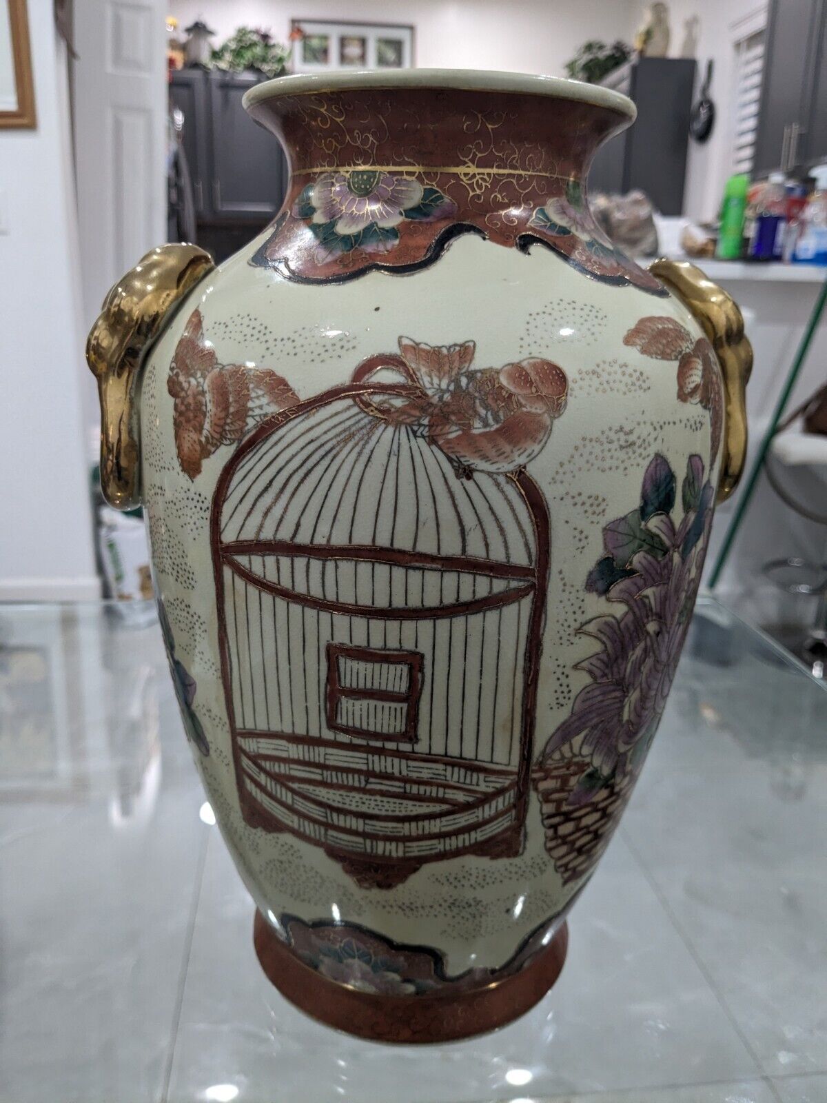 Large Vase Hand Painted Satsuma