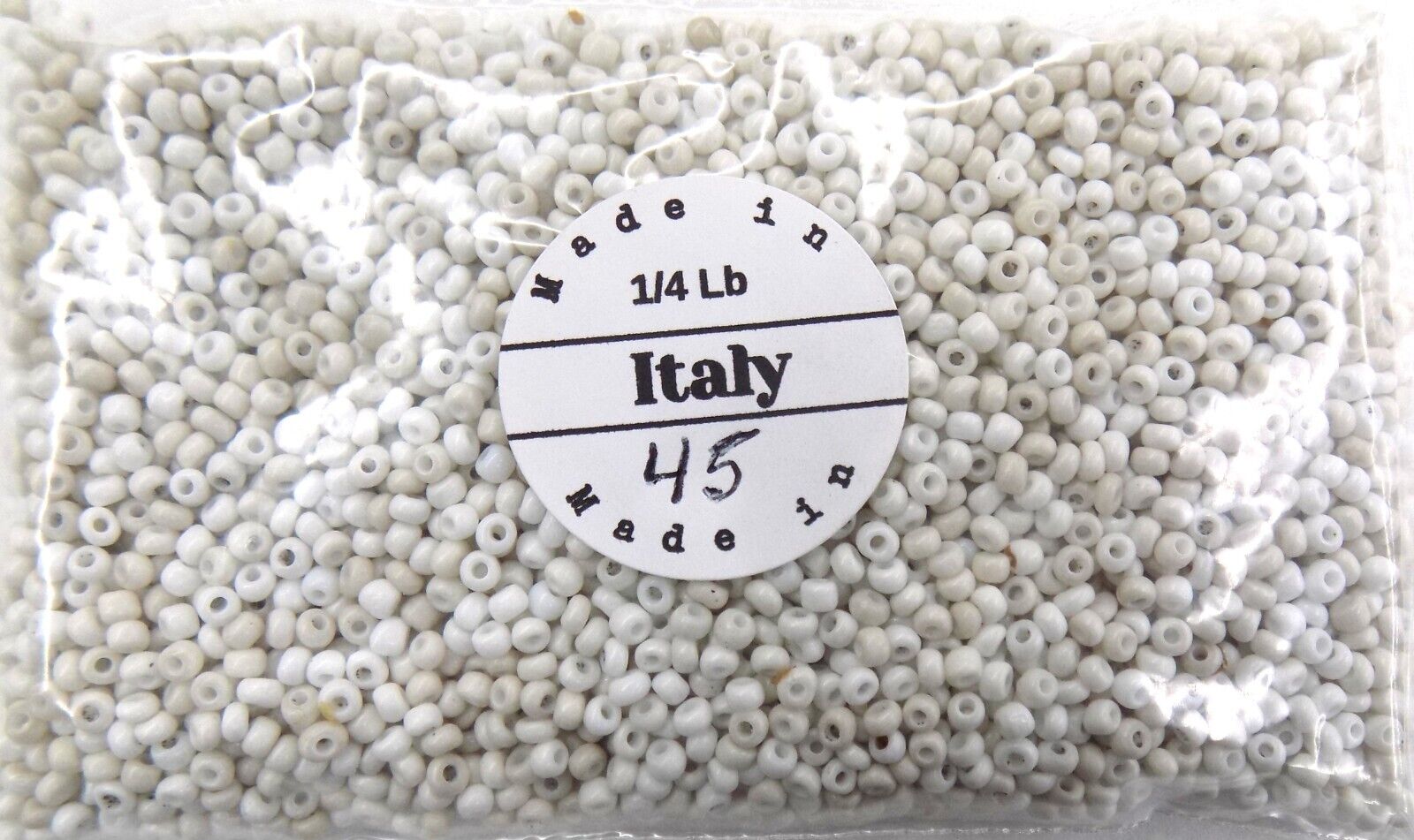 1/4# Pound 7° 8° RARE Off White Cream Antique African Beads Venetian Trade V 45