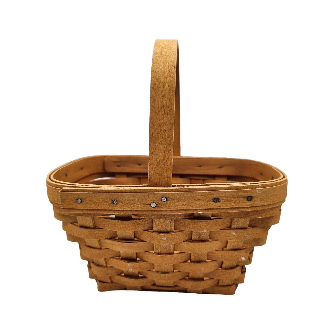 Vintage 1990s Longaberger Hand Woven Small Classic Basket Rectangular
