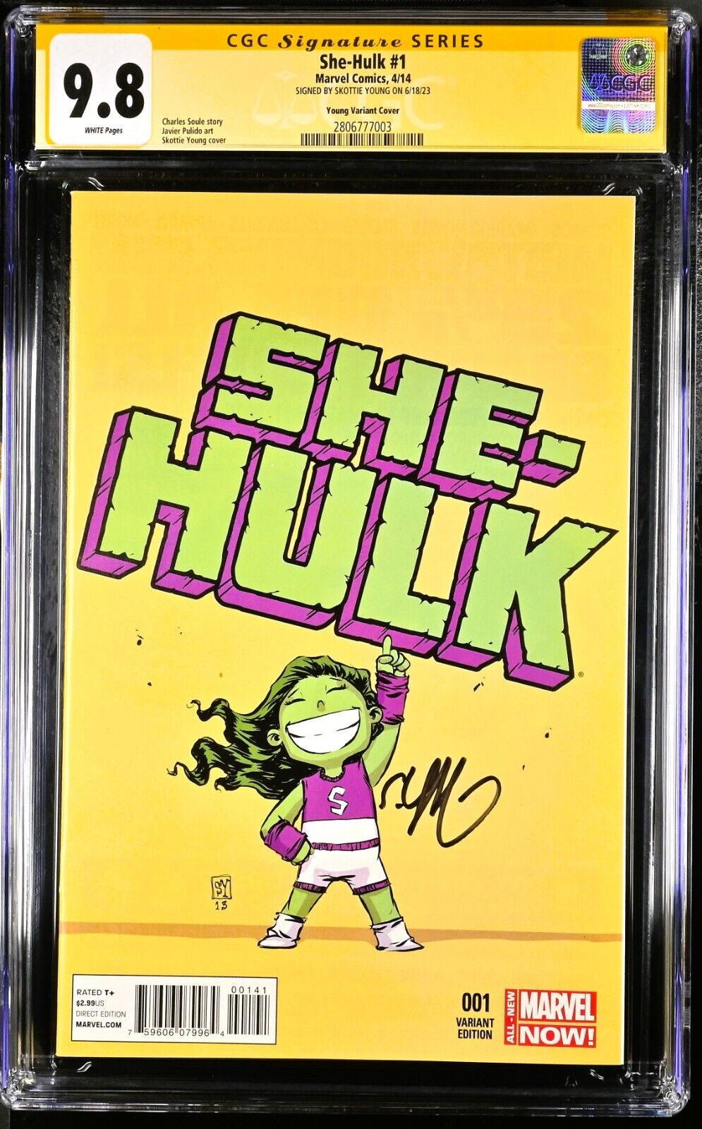 SHE-HULK #1 2014 9.8 CGC SS SKOTTIE YOUNG ***ULTRA RARE ONLY 6 IN EXISTENCE ***