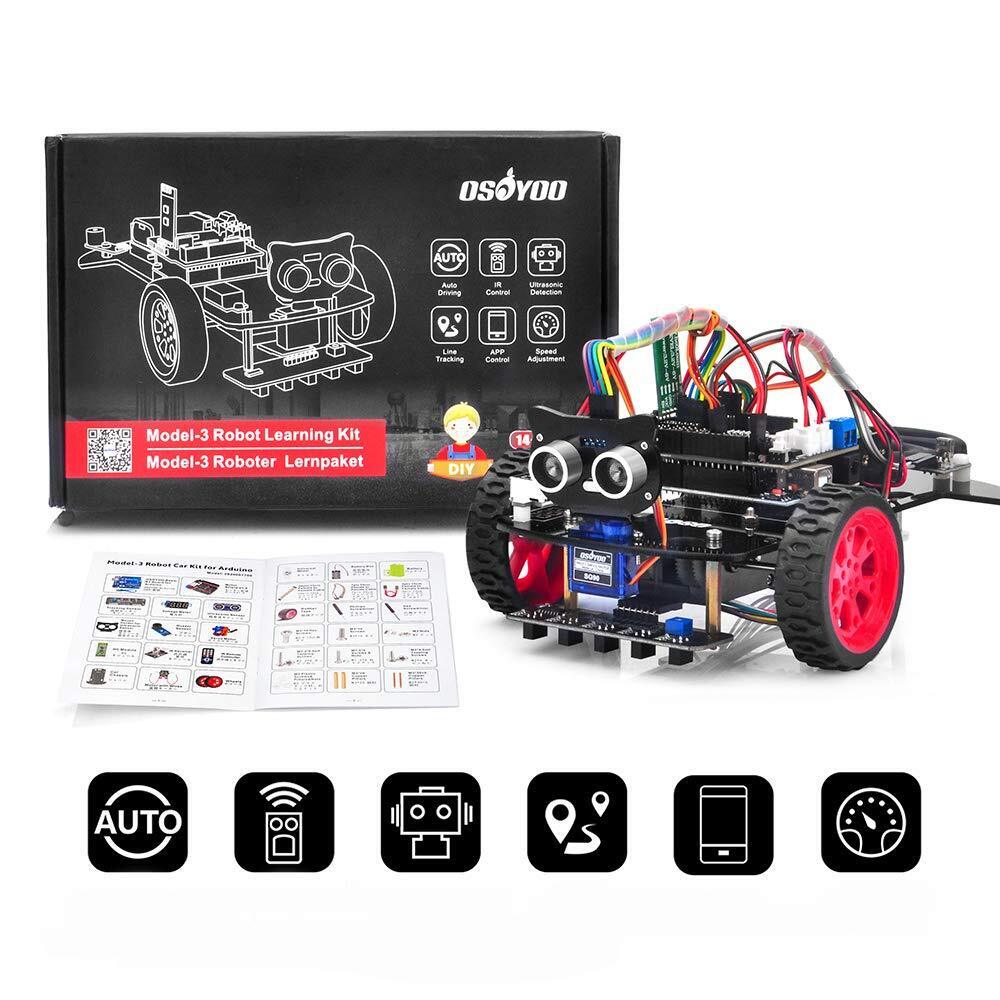 OSOYOO for Arduino Model 3 V2.0 Arduino DIY Robot Car Kit UNO R3 Board Motor Shi