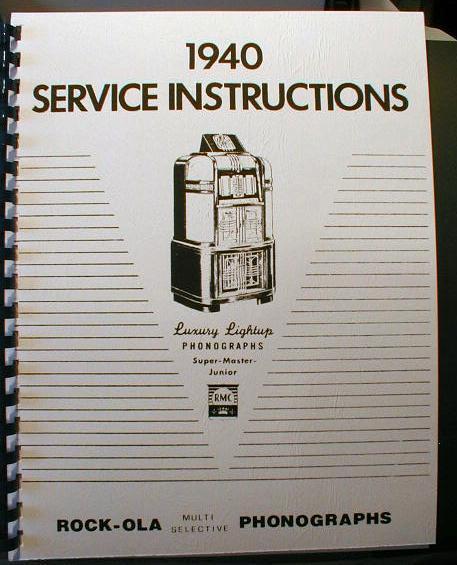 Rock-ola 1940 Luxury Lightup Super-Master-Junior Manual