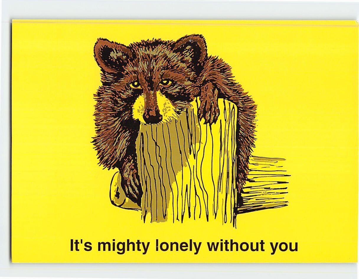 Postcard Animal Art Print Greeting Card Missing You