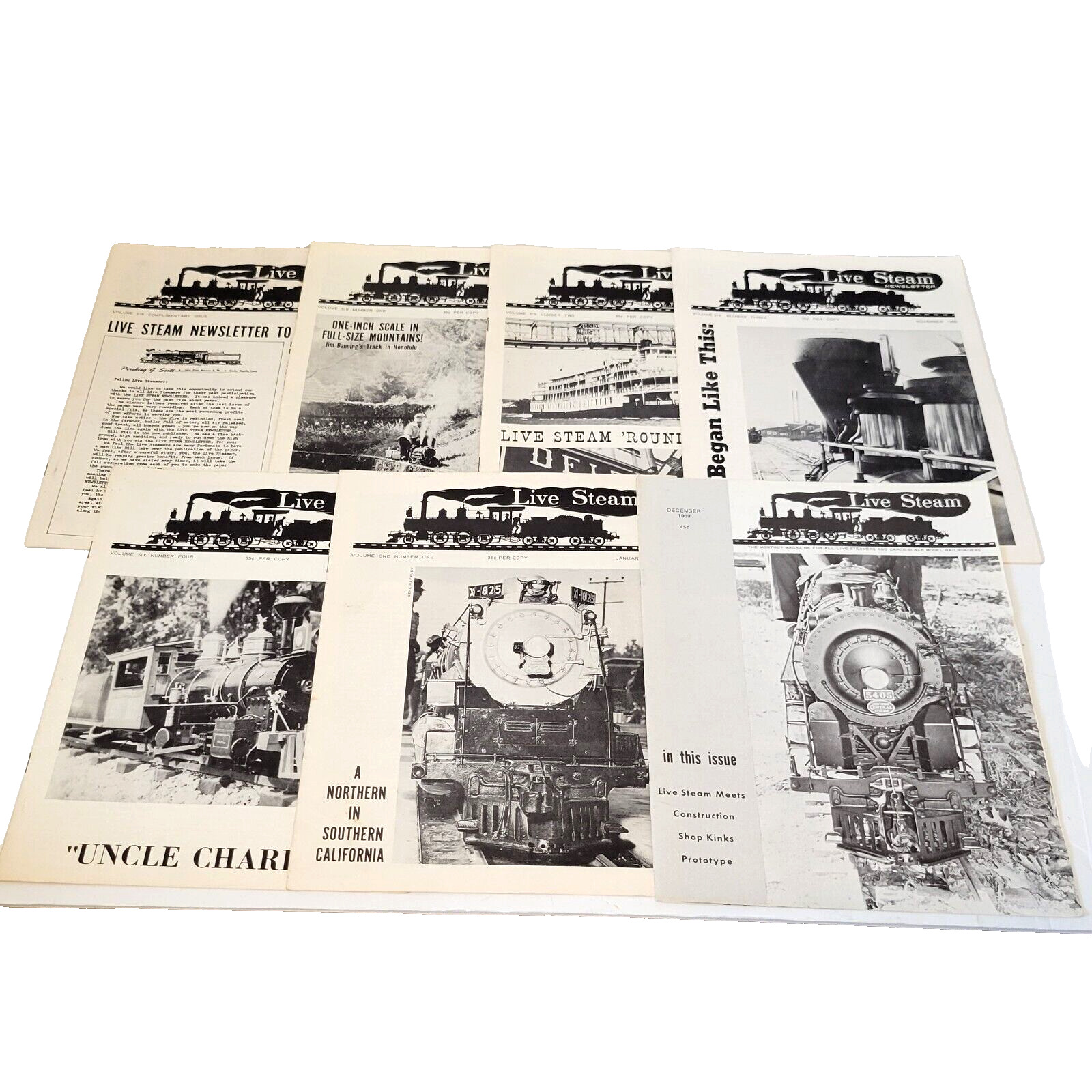 Live Steam Newsletter Lot of 7 Vintage 1966-69 Scale Railroad Train Engine