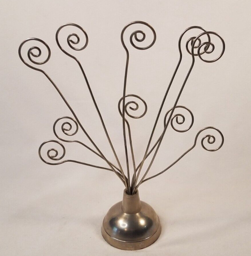 Silver Metal Photo Wire Tree 10 Note Card Display Holder 10.5\